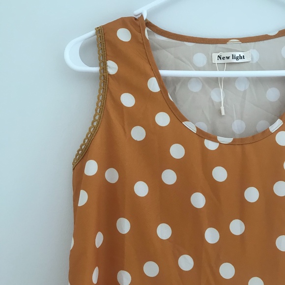 New Light Dresses & Skirts - Mustard Polka-dot Dress